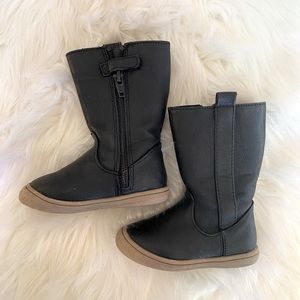 Size 5 Toddler Tall Black Zip up Boots